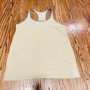 Gap Maternity Racerback Workout Top — Olive w/ Gray Trim, Size XL